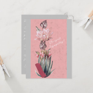 Dusty rosa och grått tulips Sympathy Card