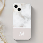 Dusty Rosa och Guld Marble Monogram<br><div class="desc">Anpassningsbar-designade iphone case med modern dammig rosa och marmor med personlig monogram.</div>