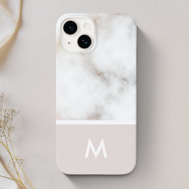 Dusty Rosa och Guld Marble Monogram (Skapare uppladdad)