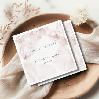 Dusty rosa orchid vattencolor bröllop pappersservett