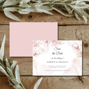 Dusty rosa orchid vattencolor bröllop spara datumet