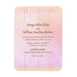 Dusty Rosa Peach Icicle Bröllop Magnet Card