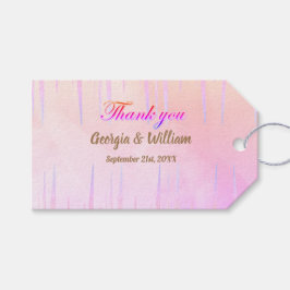 Dusty Rosa Peach Icicle Bröllop Tack Gift Märkre Presentetikett