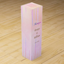 Dusty Rosa Peach Icicle Presentask för Vinflaska