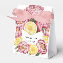 Dusty Rosa Peonies och Lemon Bröllop Presentaskar