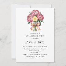 Dusty Rosa Peonies och Lemon Förlovningsfest