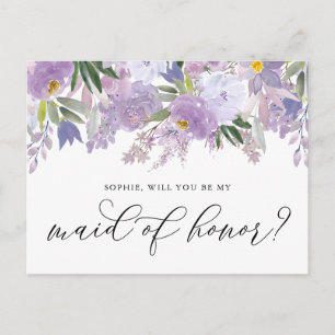 Dusty Rosa Peony blir mitt Maid of honor-kort Vykort