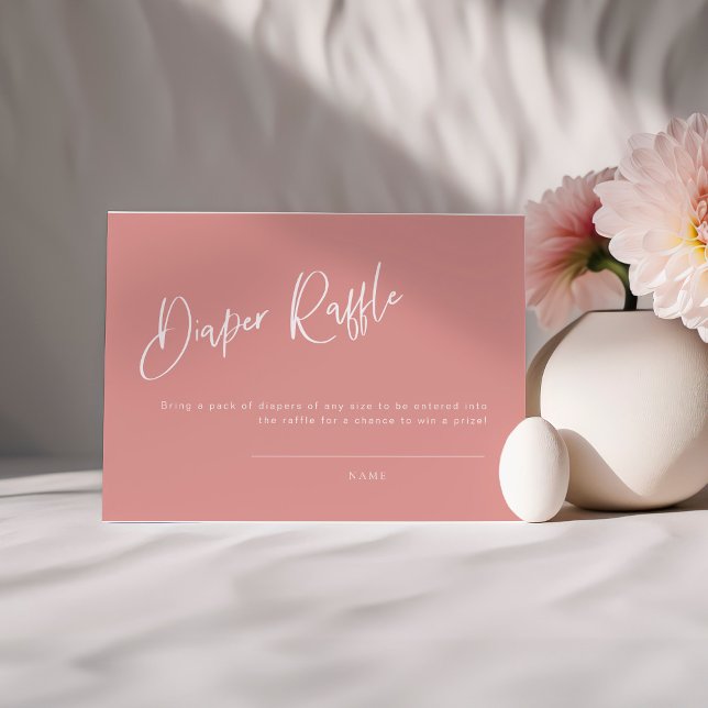 Dusty Rosa/ Ro Baby Shower Diaper Raffle Card (Skapare uppladdad)