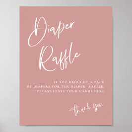 Dusty Rosa/ Ro Baby Shower Diaper Raffle Card Poster