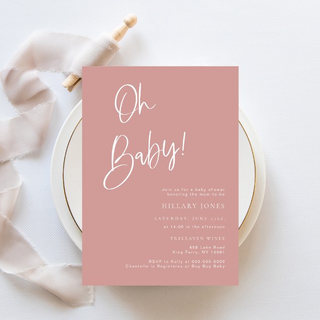 Dusty Rosa/ Ro Bohemian Baby Shower-inbjudan Inbjudningar (Skapare uppladdad)