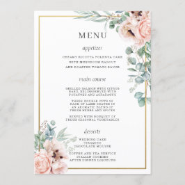 Dusty Rosa  Ro Poppy Blommigt Pub Drink Menu Program