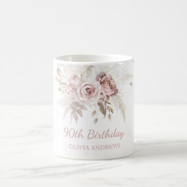 Dusty Rosa ros  90:e Födelsedagsfest Gift Kaffemugg