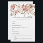 Dusty Rosa ros Blommigt Advice och Önskemål Card<br><div class="desc">Ett vackert rosa ros blommigt gräns toppar,  detta råd och Önskemål-kort.</div>