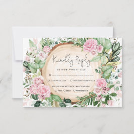 Dusty Rosa ros Greenery Forest Bröllop OSA Card Kort