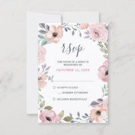 Dusty Rosa ros Midsommar Blommigt Bloom OSA Kort