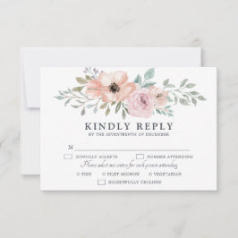 Dusty Rosa ros Midsommar Blommigt Bloom OSA Kort