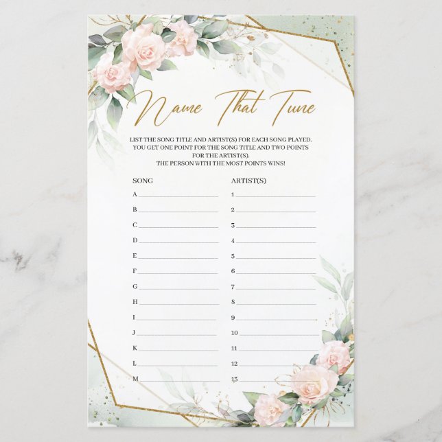 Dusty rosa ros och Grey Namn som Tune-spelet (Framsida)