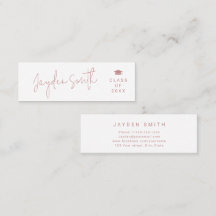 Dusty Rosa Simple Modern Script Student Namn Card