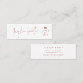 Dusty Rosa Simple Modern Script Student Namn Card