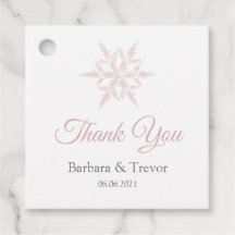 Dusty Rosa Snöflingor Winter Wedding Tack