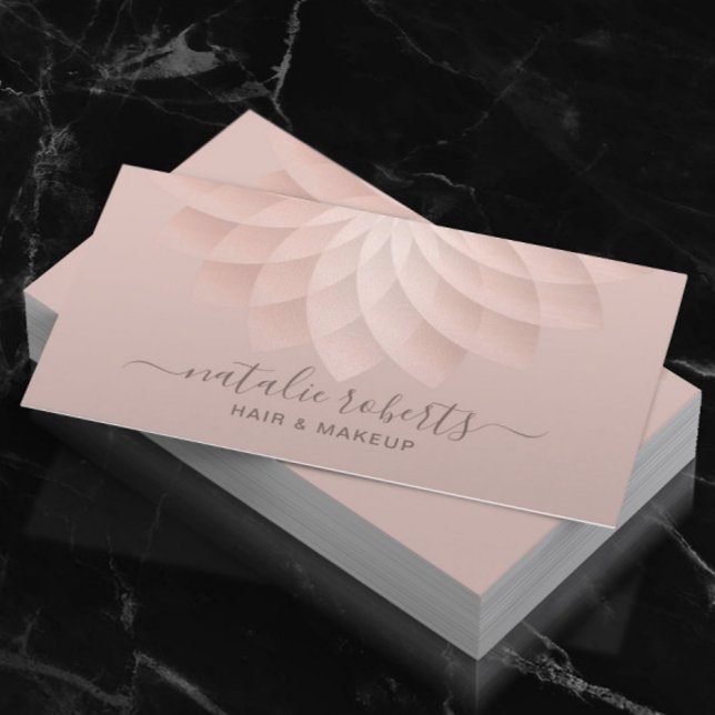 Dusty Rosa Spiral Blommigt Makeup Artist Hair Salo Visitkort (Skapare uppladdad)