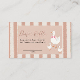 Dusty Rosa Stripe Little Goose Baby Diaper Raffle Tilläggskort
