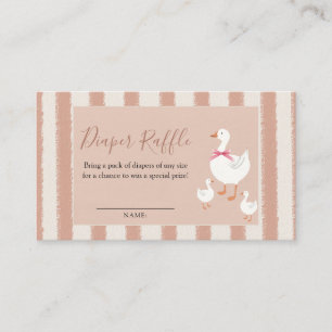 Dusty Rosa Stripe Little Goose Baby Diaper Raffle Tilläggskort