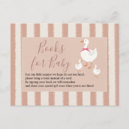 Dusty Rosa Stripe Little Goose Bokar för Baby Vykort