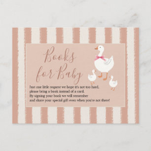 Dusty Rosa Stripe Little Goose Bokar för Baby Vykort