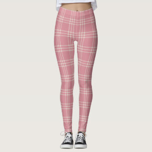 Dusty Rosa Tartan Play Mönster Leggings