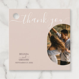 Dusty Rosa vi gör minimalistisk Photo Bröllop Gift Gåvor Etiketter