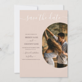 Dusty Rosa vi gör minimalistiskt foto Bröllop Spara Datumet