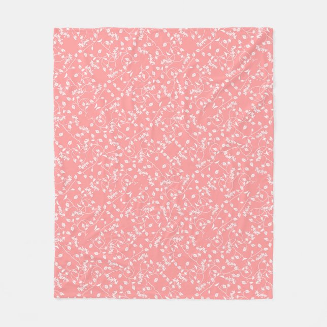 Dusty Rosa Vintage Blommigt Soft Fleece Blanket (Framsidan)