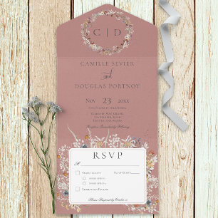 Dusty Rosa Vintage Romantic WildblomMiddag