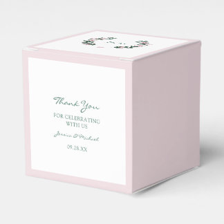 Dusty Rosa Watercolor Magnolia Bouquet Bröllop Presentaskar