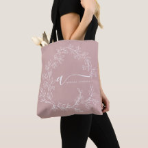 Dusty Rosa White Girly-skript Monogram