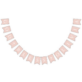 Dusty Rosa White Kor Girl Baptism Bunting Flaggor