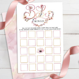 Dusty Rosa WildblomBaby Shower Bingo - Boho Flo