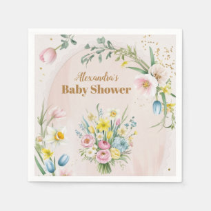 Dusty Rosa Wildblomma Baby i Bloom Pappersservett