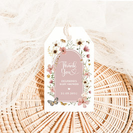 Dusty Rosa Wildblomma Garden Baby Shower-favoriter Presentetikett
