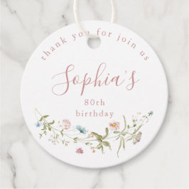 Dusty Rosa Wildblomma Rustic Boho Birthday Gåvor Etiketter