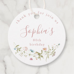 Dusty Rosa Wildblomma Rustic Boho Birthday Gåvor Etiketter