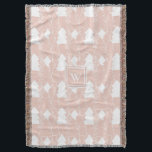 Dusty Rosa Winter Wonderland with Monogram Filt<br><div class="desc">En femininin utformning för julens julhelg och under vintern har träd mönster i vitt med dammig rosa bakgrund. En dubbla ram i mitten av designen har en textmall som anpassar sig efter den inledande monogrammet. Det mysiga kastet ger lite komfort under vintermånaderna och är en underbar anpassningsbar för helgdagarna.</div>