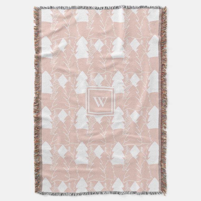 Dusty Rosa Winter Wonderland with Monogram Filt (Framsidan Vertikal)