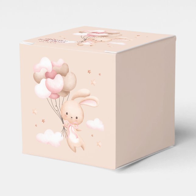 Dusty Rosa Woodland Bunny Baby Shower Presentaskar (Framsidan Sidan)