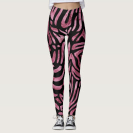Dusty Rosa Zebra Straprs Leggings