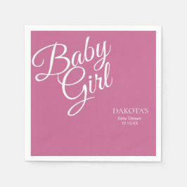 Dusty Rose Baby Girl Bebis Bebis Shower Pappersservett