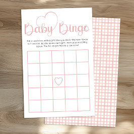 Dusty Rose Baby Shower Bingo Game Card Flygblad