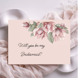 Dusty Rose Blush Floral be bridesmaid proposal  Inbjudningar