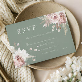 Dusty Rose Blush & Sage Floral Wedding All Event OSA Kort